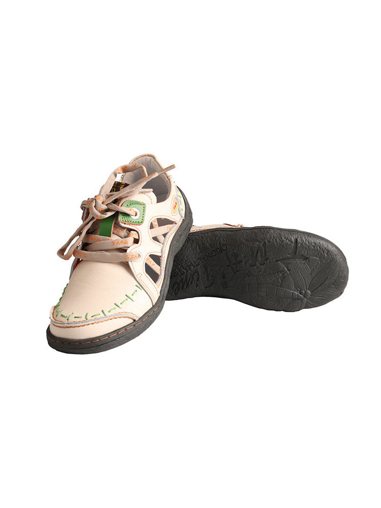 TMA EYES Hand-Stitched Casual Sneakers  Side Hollow Design Women's