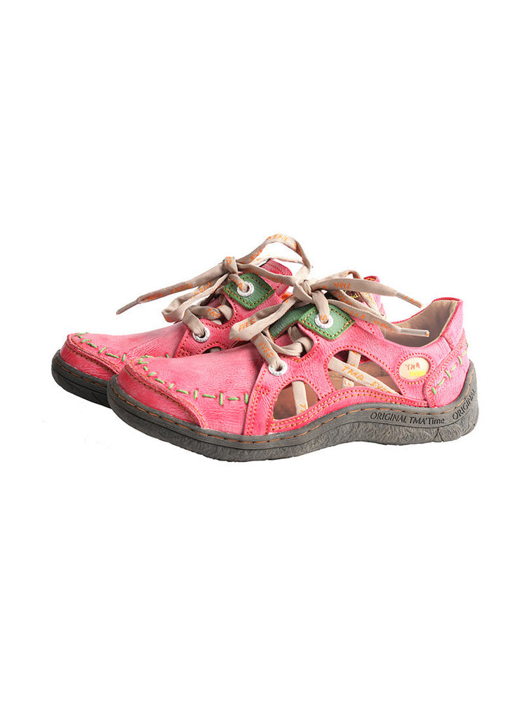 TMA EYES Hand-Stitched Casual Sneakers  Side Hollow Design Women's