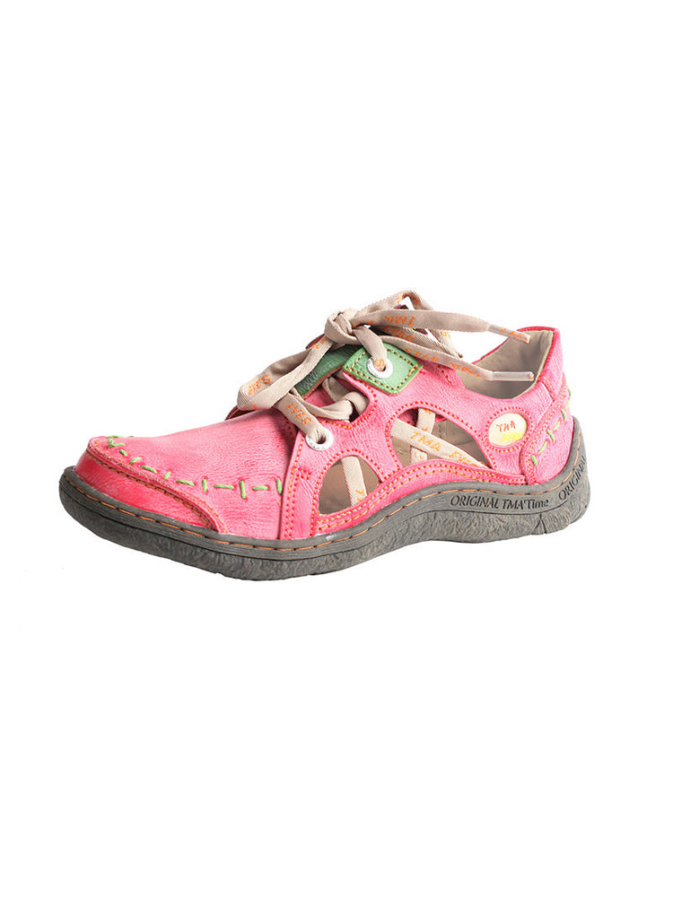 TMA EYES Hand-Stitched Casual Sneakers  Side Hollow Design Women's