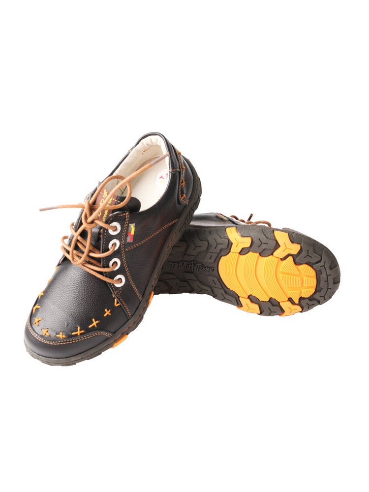 TMA EYES Hand-Stitched Top-Grain Leather Casual Sneakers Women's