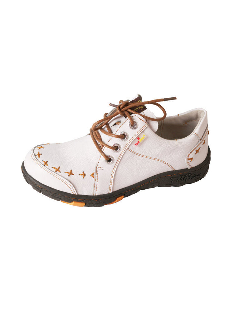 TMA EYES Hand-Stitched Top-Grain Leather Casual Sneakers Women's