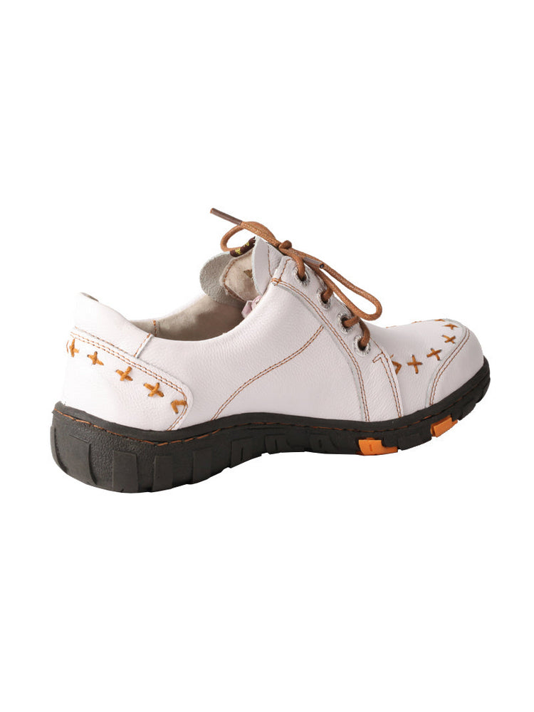 TMA EYES Hand-Stitched Top-Grain Leather Casual Sneakers Women's