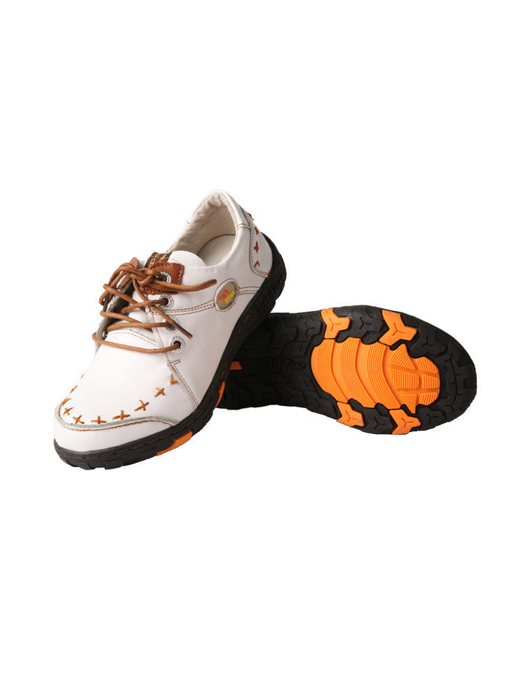 TMA EYES Top-Grain Leather Color-Block Sneakers  Hand-Stitched Casual