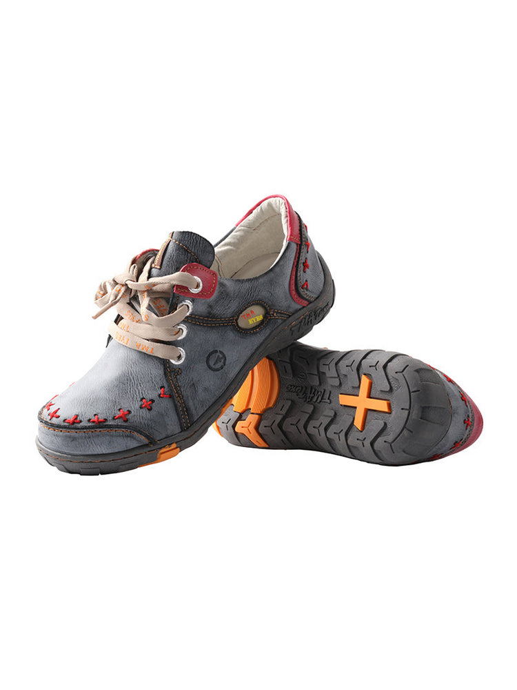 TMA EYES Handcrafted Leather Sneakers | Vintage Rub-Off Casual Women's Shoe