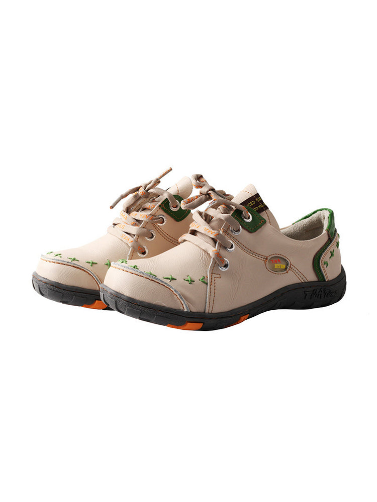 TMA EYES Handcrafted Leather Sneakers | Vintage Rub-Off Casual Women's Shoe