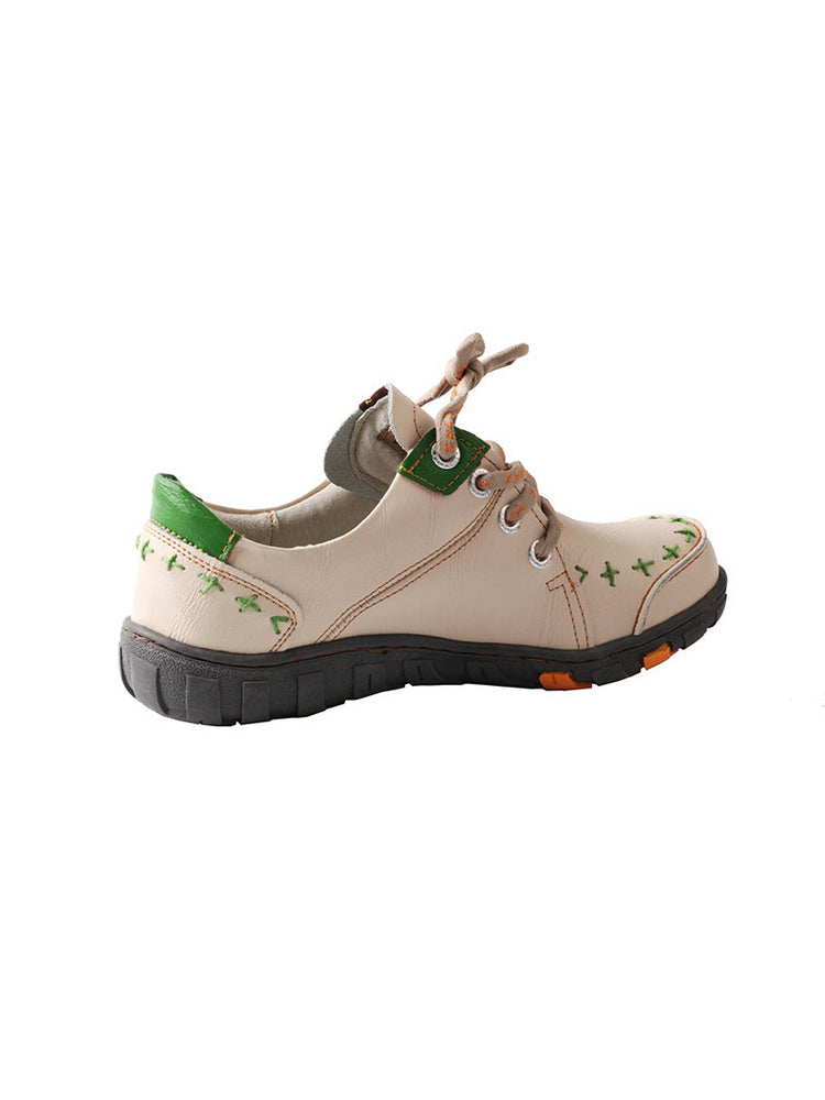 TMA EYES Handcrafted Leather Sneakers | Vintage Rub-Off Casual Women's Shoe