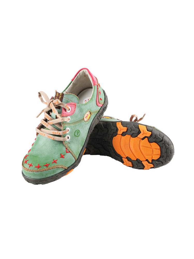 TMA EYES Handcrafted Leather Sneakers | Vintage Rub-Off Casual Women's Shoe