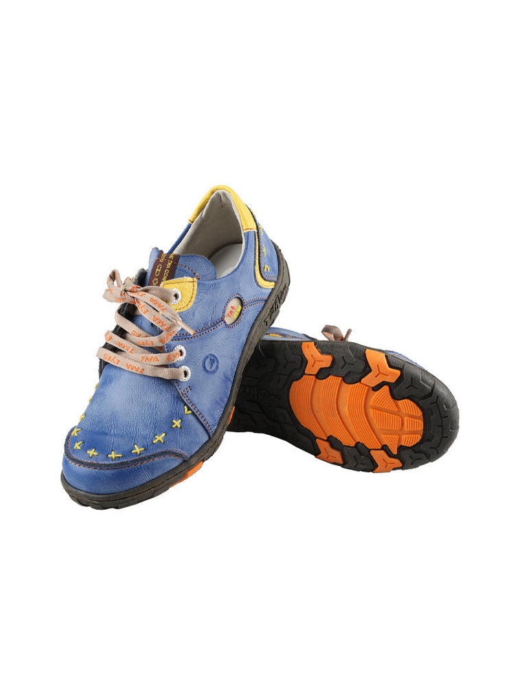 TMA EYES Handcrafted Leather Sneakers | Vintage Rub-Off Casual Women's Shoe