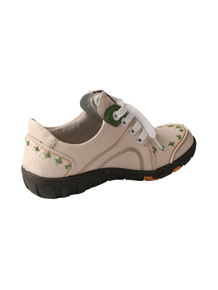 TMA EYES Vintage Flats  Crocodile Embossed PU Leather Slip-On Non-Slip Sole