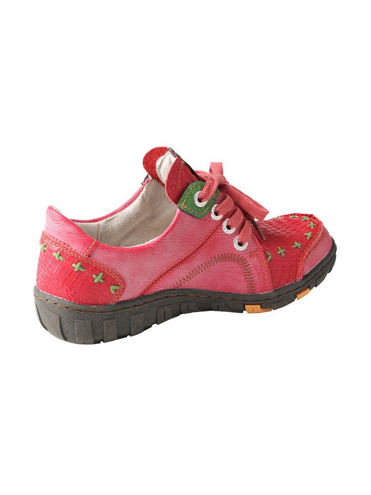 TMA EYES Vintage Flats  Crocodile Embossed PU Leather Slip-On Non-Slip Sole