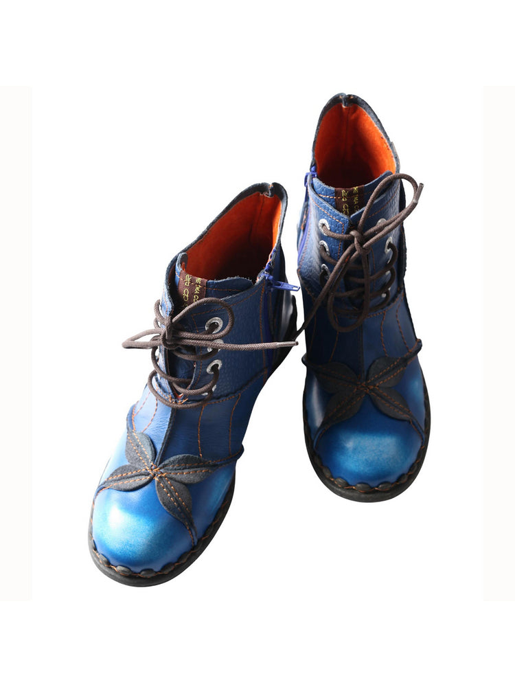 TMA EYES Washed Leather Oxford Boots  Women's Mother Comfort Casual Shoe