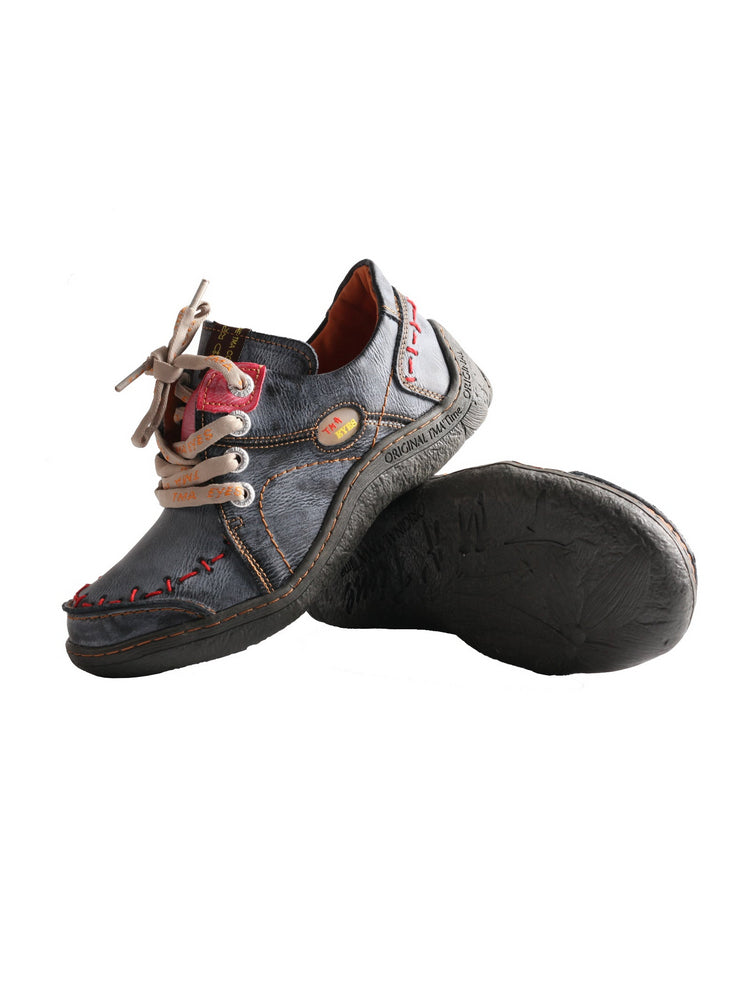 TMA EYES Women's Leather Sneakers Hand Stitched Comfort Casual Footwear