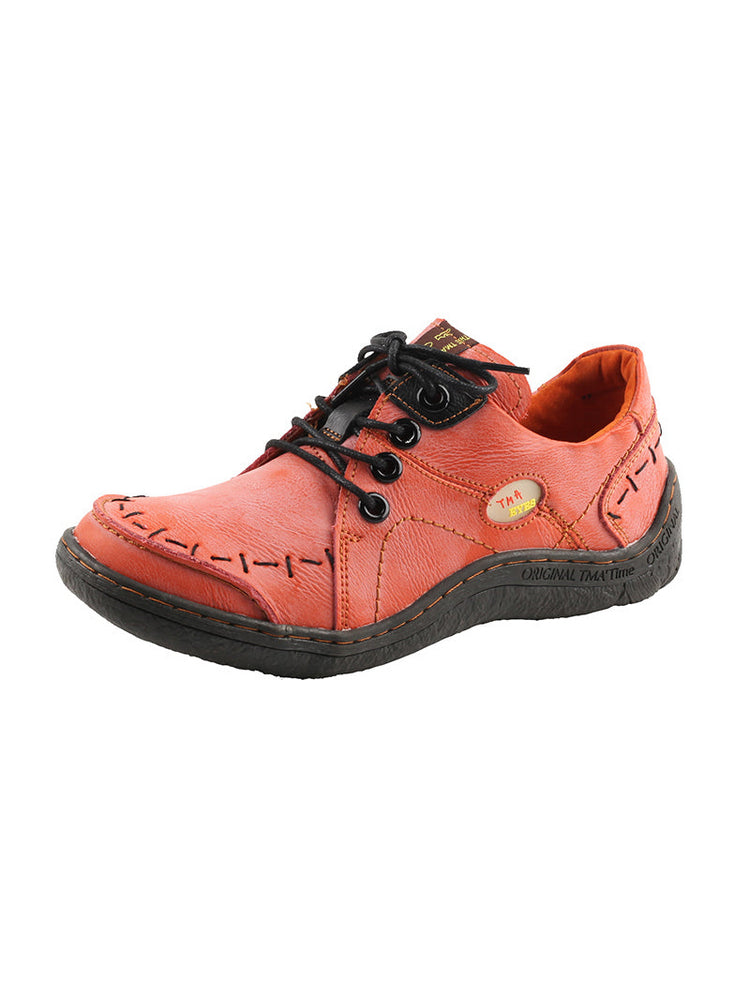 TMA EYES Women's Leather Sneakers Hand Stitched Comfort Casual Footwear