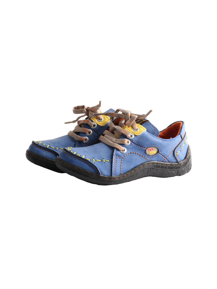 TMA EYES Women's Leather Sneakers Hand Stitched Comfort Casual Footwear