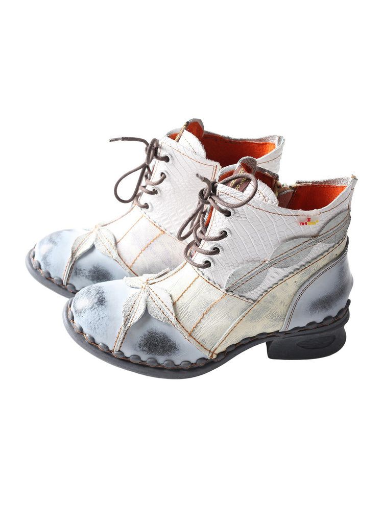 TMA EYES Washed Leather Oxford Boots  Women's Mother Comfort Casual Shoe