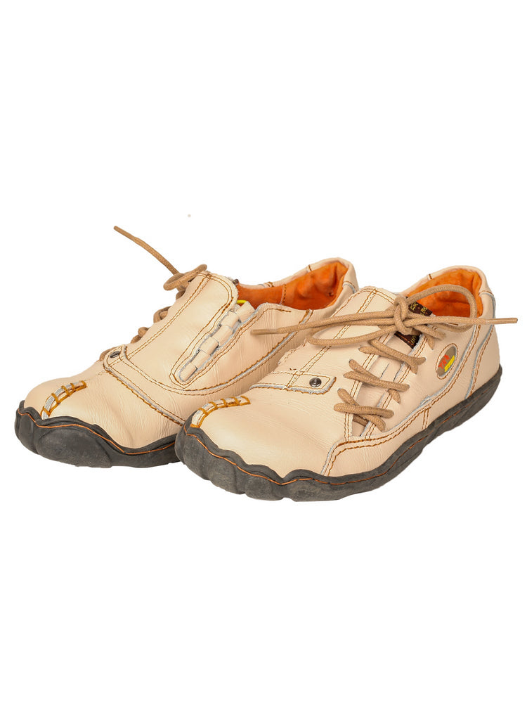 TMA EYES Five Finger Sole Leather Casual Shoes Women's Side Lace-Up