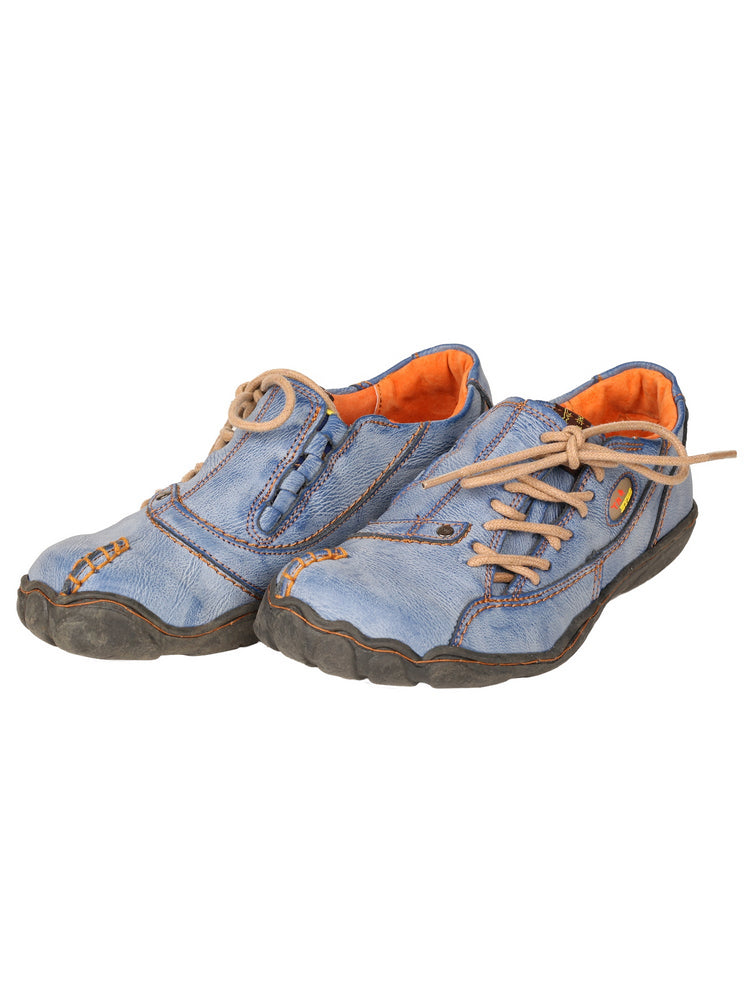 TMA EYES Five Finger Sole Leather Casual Shoes Women's Side Lace-Up