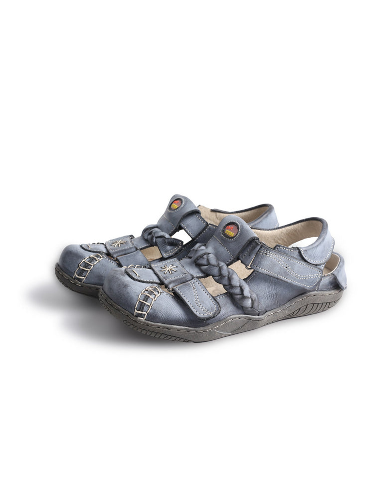 TMA EYES Women's Leather Sandals | Braided Closed-Toe Summer Comfort Shoe