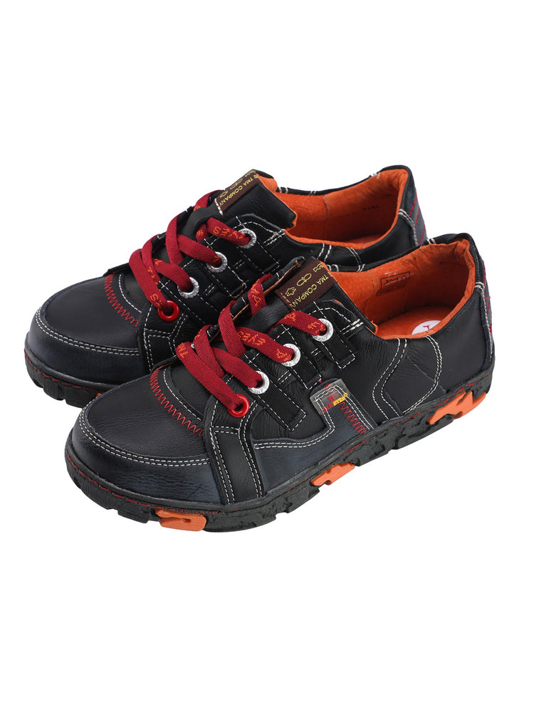 TMA EYES Genuine Leather Sneakers for Women  Flat Fashion Outdoor Shoes