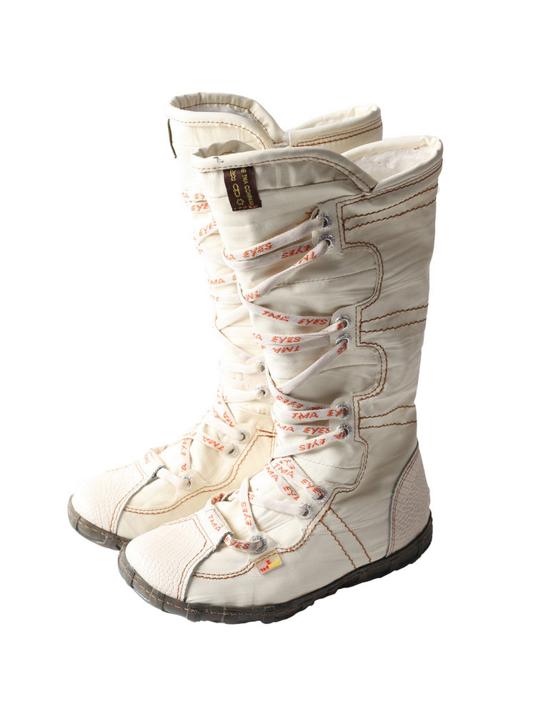 TMA EYES Snake-Embossed Tall Boots  Leather & PU Upper Women's Fashion Boot