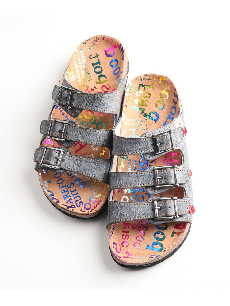 TMA EYES Hand Stitched Leather Sandals  Open Toe Footbed Lightweight Comfort