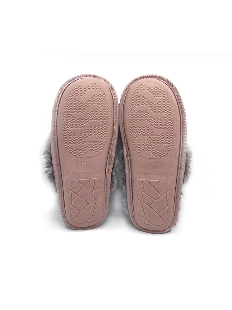 TMA EYES Fluffy Memory Foam Slippers  Non-Slip Indoor Outdoor House Shoe