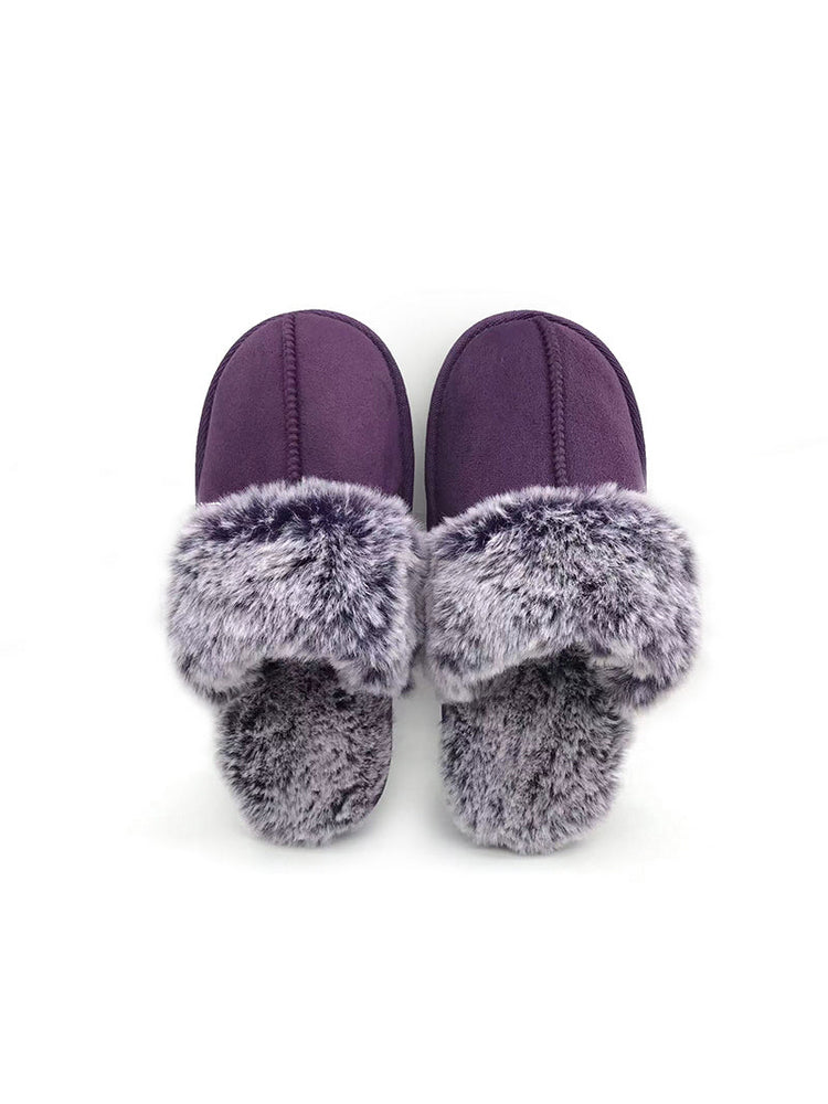 TMA EYES Fluffy Memory Foam Slippers  Non-Slip Indoor Outdoor House Shoe