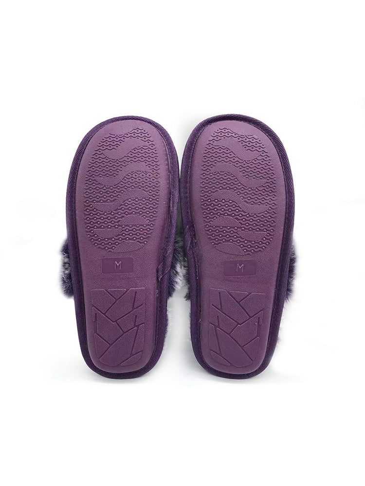TMA EYES Fluffy Memory Foam Slippers  Non-Slip Indoor Outdoor House Shoe