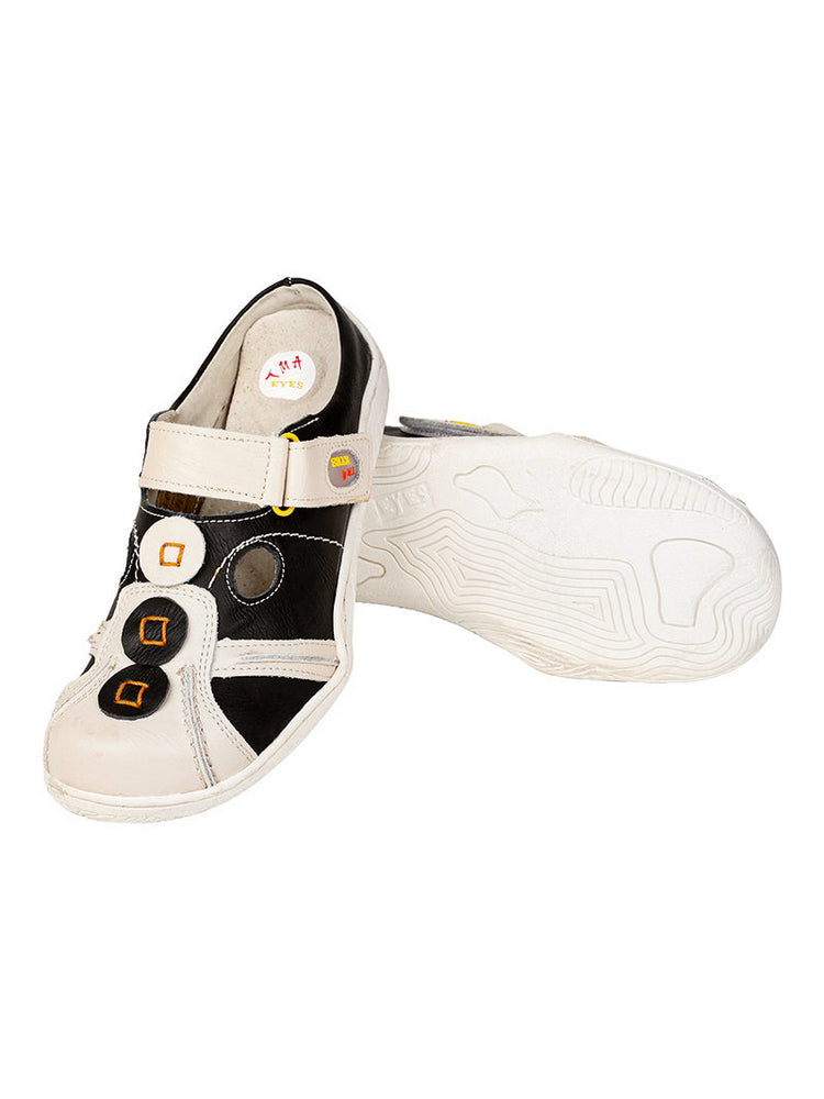 TMA EYES Hand-Stitched Color-Block Sandals   Hollow Velcro Slip-On Women's