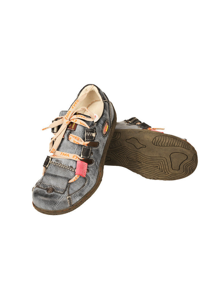 TMA EYES Patchwork Leather Walking Sandals  Women's Comfort Outdoor Shoe