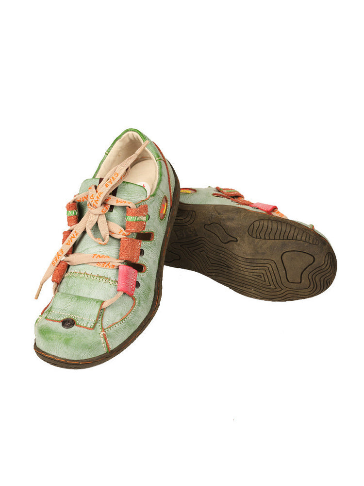 TMA EYES Patchwork Leather Walking Sandals  Women's Comfort Outdoor Shoe