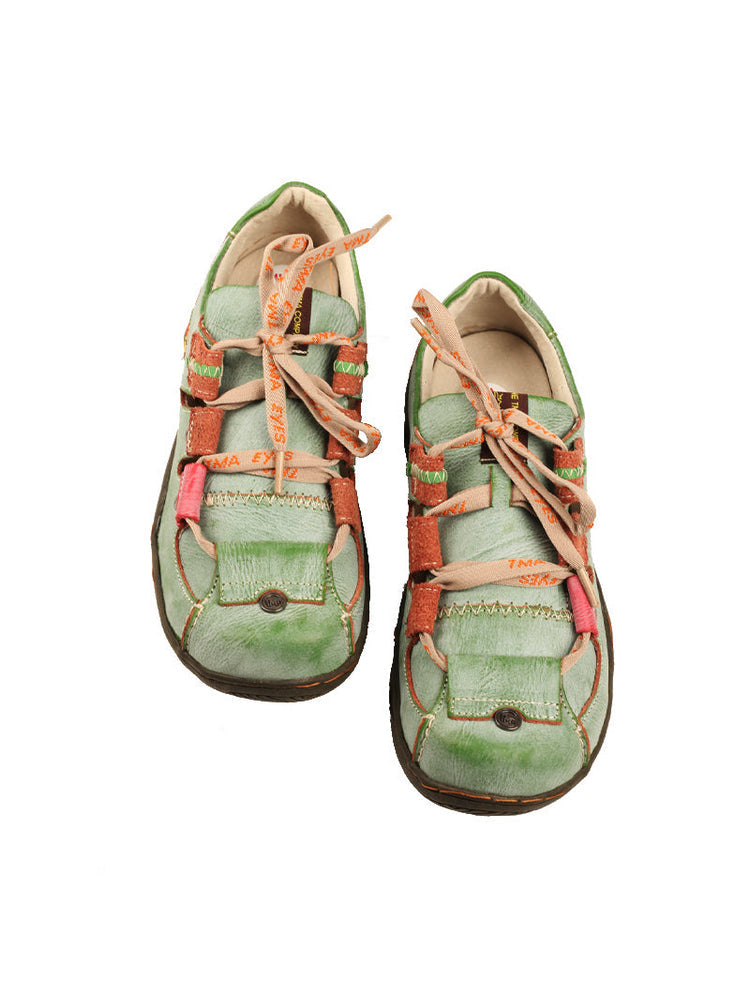TMA EYES Patchwork Leather Walking Sandals  Women's Comfort Outdoor Shoe