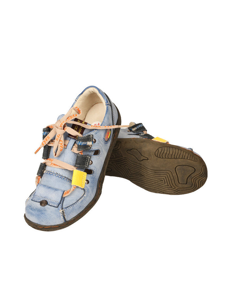 TMA EYES Patchwork Leather Walking Sandals  Women's Comfort Outdoor Shoe