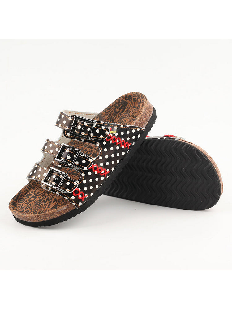 TMA EYES Hand Stitched Leather Sandals  Open Toe Footbed Lightweight Comfort