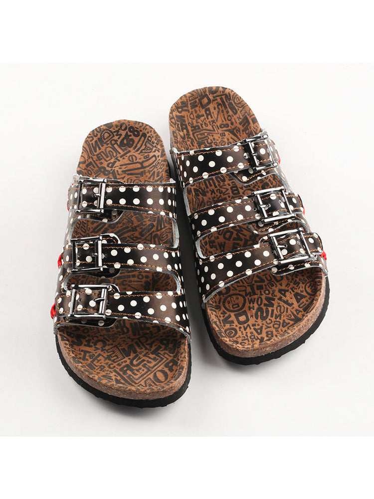 TMA EYES Hand Stitched Leather Sandals  Open Toe Footbed Lightweight Comfort