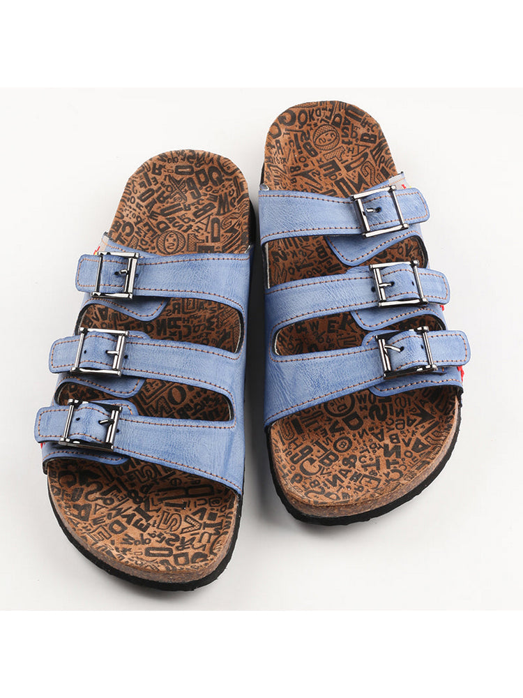 TMA EYES Hand Stitched Leather Sandals  Open Toe Footbed Lightweight Comfort