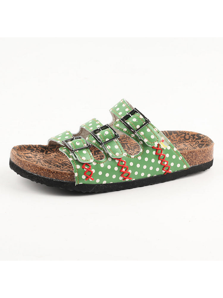 TMA EYES Hand Stitched Leather Sandals  Open Toe Footbed Lightweight Comfort