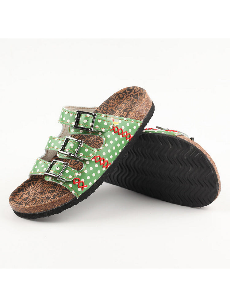 TMA EYES Hand Stitched Leather Sandals  Open Toe Footbed Lightweight Comfort