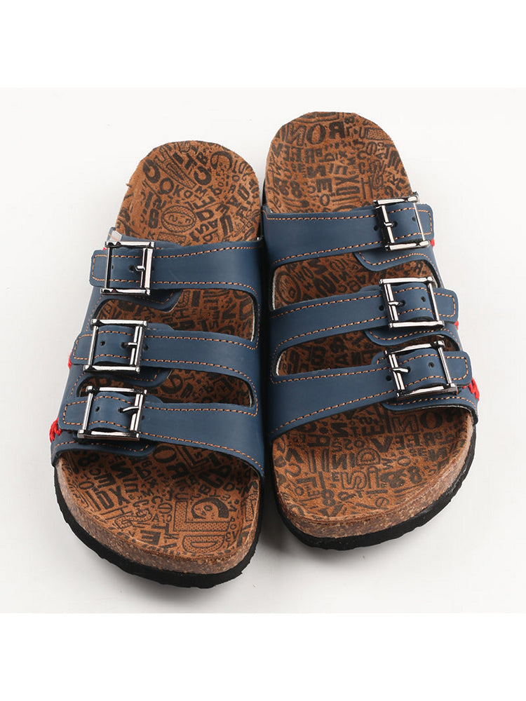 TMA EYES Hand Stitched Leather Sandals  Open Toe Footbed Lightweight Comfort