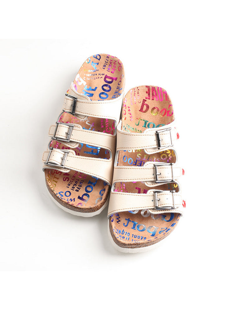 TMA EYES Hand Stitched Leather Sandals  Open Toe Footbed Lightweight Comfort