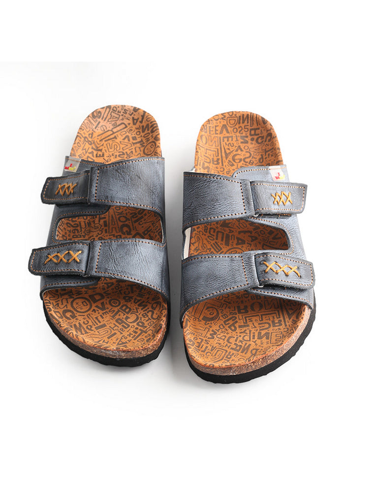 TMA EYES Polka Dot Leather Sandals   Hand Stitched Open Toe Footbed Flats