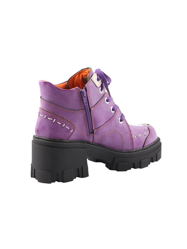 TMA EYES High Top Loafers  Platform Thick Sole Lace-Up Round Toe Subculture