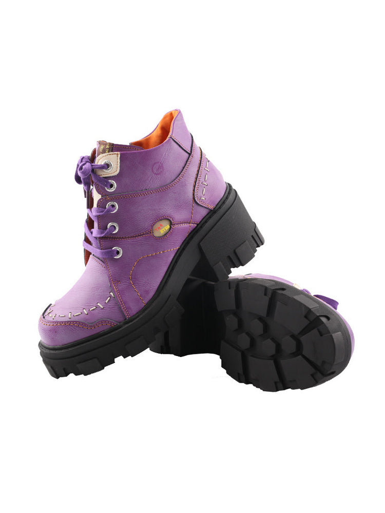 TMA EYES High Top Loafers  Platform Thick Sole Lace-Up Round Toe Subculture