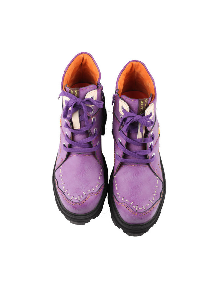 TMA EYES High Top Loafers  Platform Thick Sole Lace-Up Round Toe Subculture