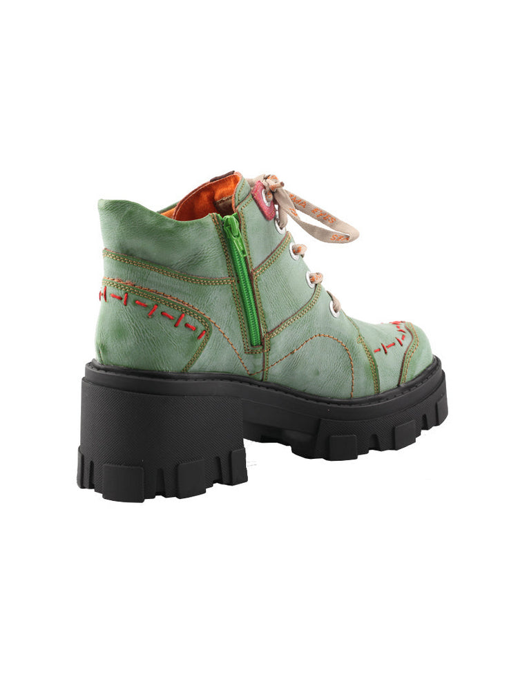 TMA EYES High Top Loafers  Platform Thick Sole Lace-Up Round Toe Subculture