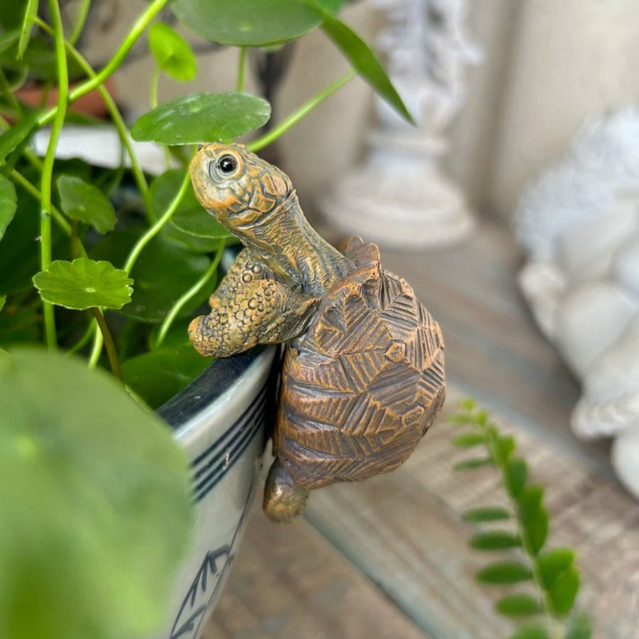 Resin Turtle Pot Hanger Figurine Tortoise Statue Planter Hanging Garden Decor