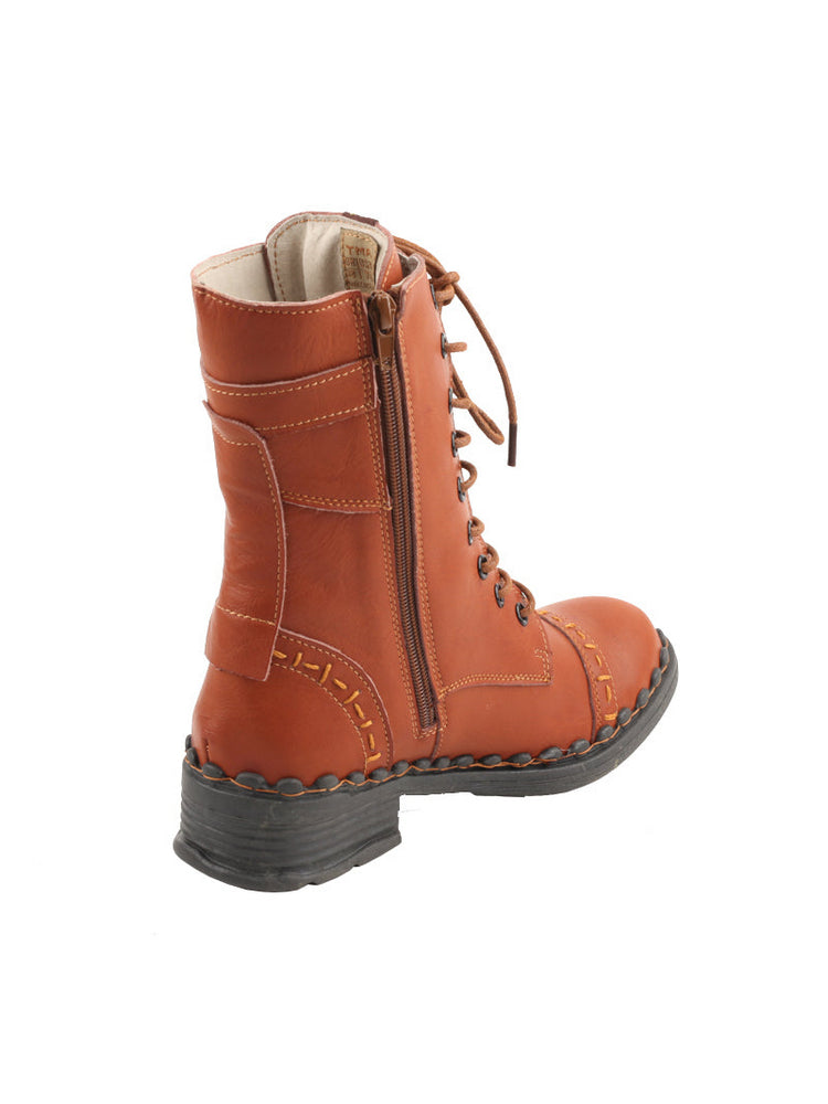 TMA EYES Genuine Leather Equestrian Boots  Buckle, Hand Stitched Lace-Up Half