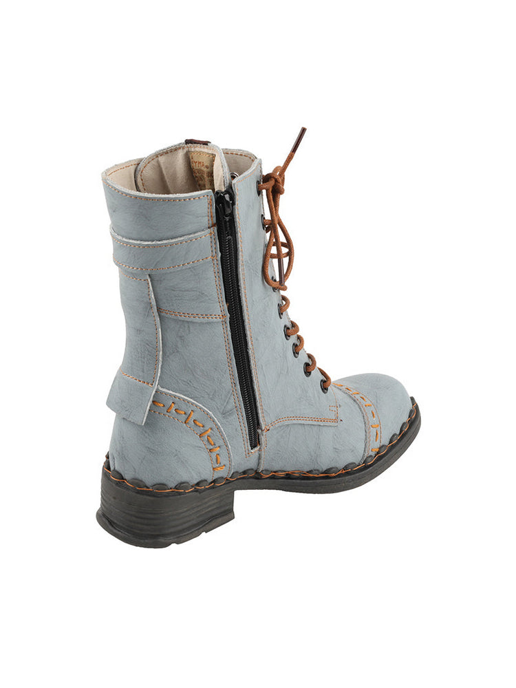 TMA EYES Genuine Leather Equestrian Boots  Buckle, Hand Stitched Lace-Up Half