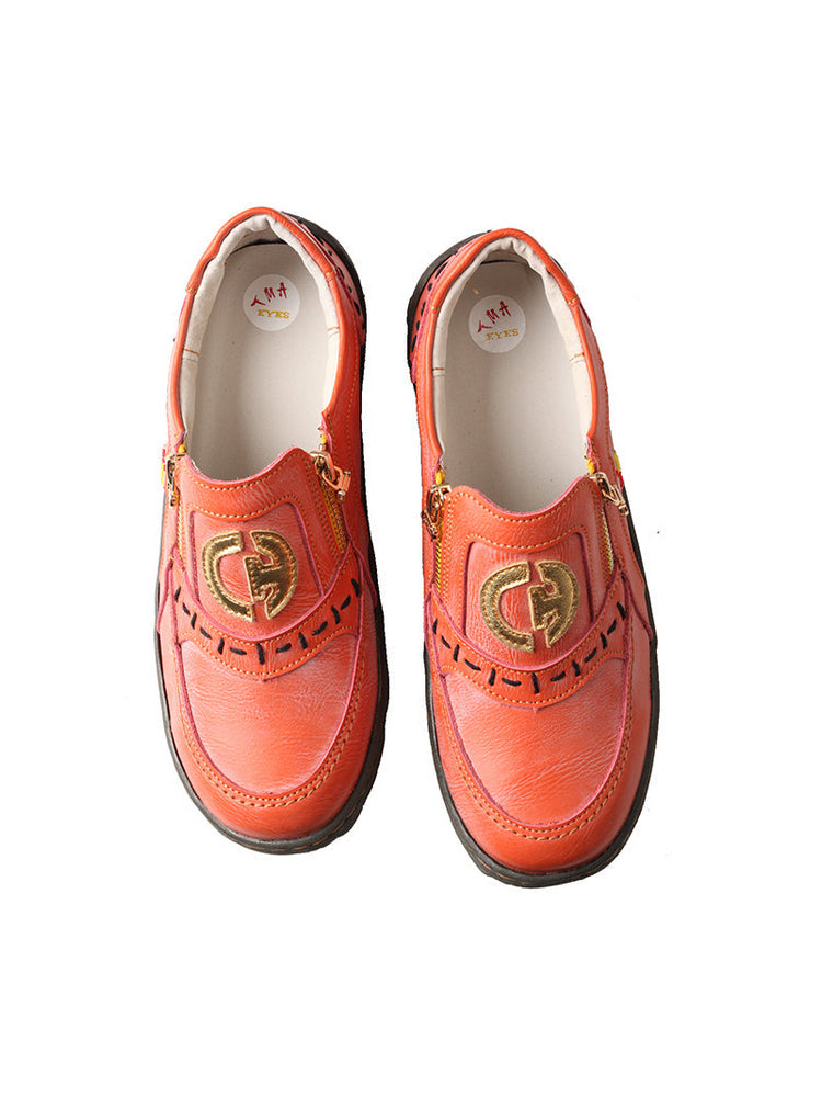 TMA EYES Double Zipper Gold Label Slip-On Casual Comfort Sneakers