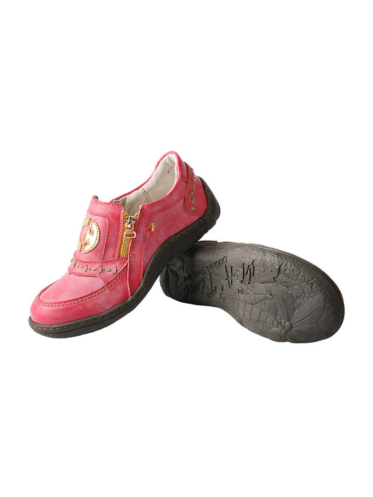 TMA EYES Double Zipper Gold Label Slip-On Casual Comfort Sneakers